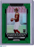 Jayden Daniels 2024 Panini Prizm Emergent Green Rookie RC Commanders