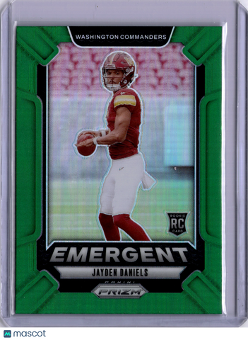 Jayden Daniels 2024 Panini Prizm Emergent Green Rookie RC Commanders
