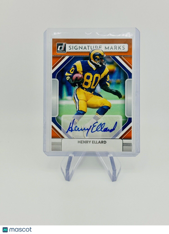 Henry Ellard 2022 Donruss Football Signature Marks Orange Auto HOF Rams