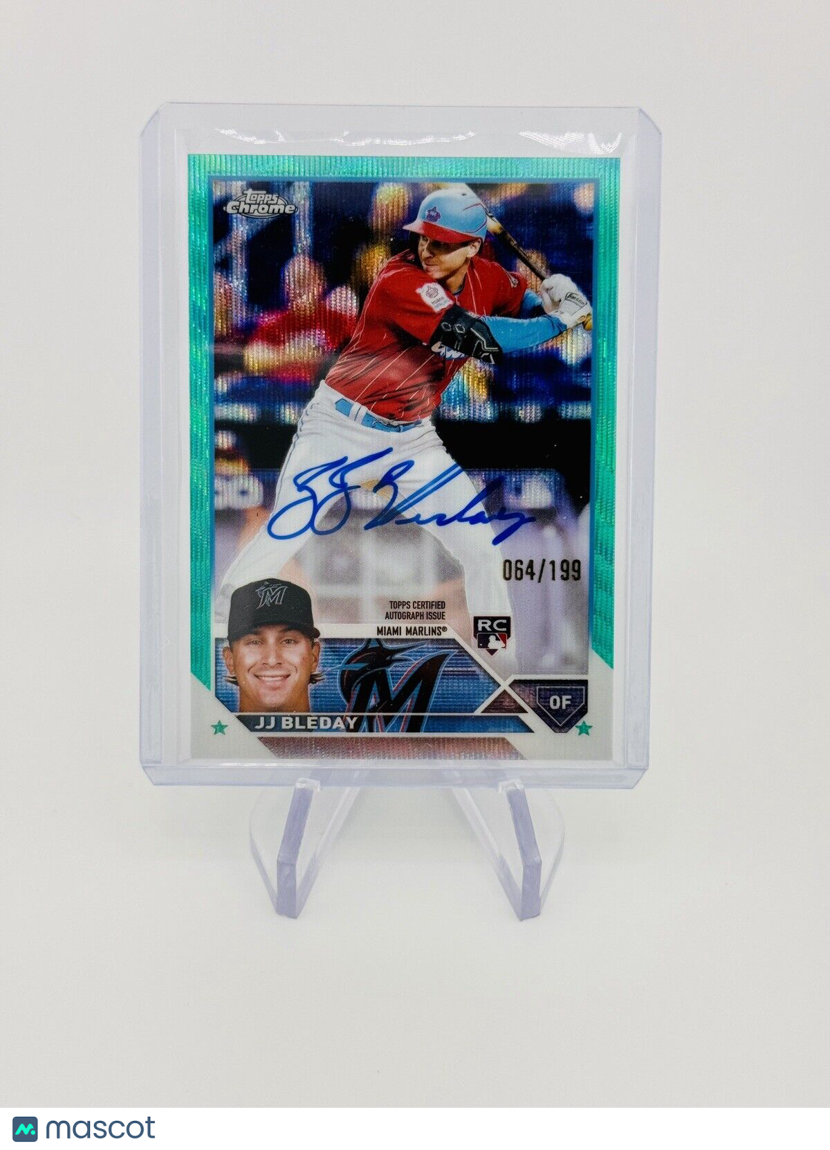 JJ BLEDAY 2023 Topps Chrome Rookie AUTO AQUA WAVE /199 Miami Marlins RC