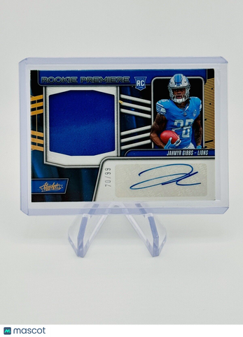 Jahmyr Gibbs 2023 Panini Absolute Rookie Premiere Auto Patch /99 RPMA-JG Lions