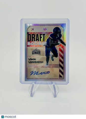 Malik Washington 2024 Leaf Metal Prism DRAFT BOUND Auto Autograph 1/1