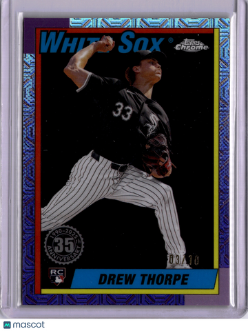 Drew Thorpe 2025 Topps Series 1 1990 Topps Chrome Silver Pack Rookie Black /10