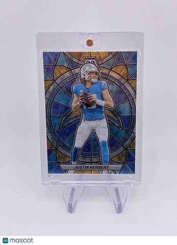 JUSTIN HERBERT 2023 PRIZM SILVER MOSAIC GLASS CASE HIT SSP CHARGERS OREGON