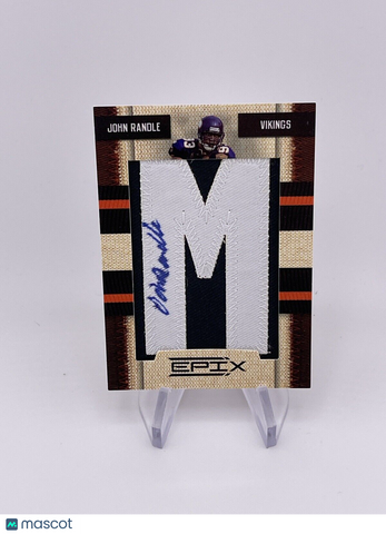 JOHN RANDLE 2010 EPIX CANTON LETTERMEN AUTO AUTOGRAPH JERSEY PATCH /50 Vikings