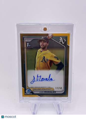 LUIS MORALES 2024 BOWMAN CHROME 1st Gold Refractor Auto Autograph /50 Athletics