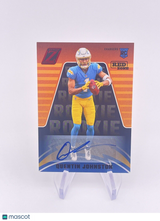 QUENTIN JOHNSTON 2023 ZENITH RED ZONE AUTO AUTOGRAPH ROOKIE RC CHARGERS