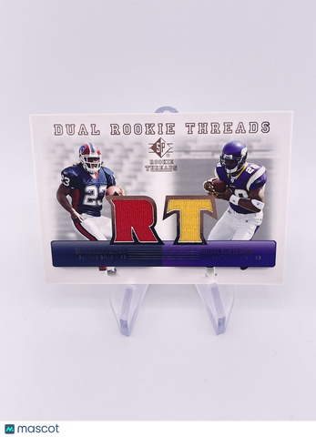 MARSHAWN LYNCH ADRIAN PETERSON 2007 SP ROOKIE THREADS RC JERSEY PATCH DUAL