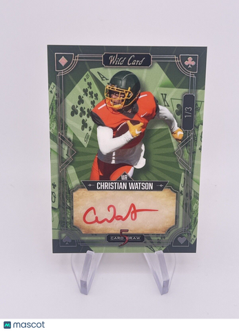 CHRISTIAN WATSON 2022 WILD CARD AUTO AUTOGRAPH RED INK 1/3 Jersey match