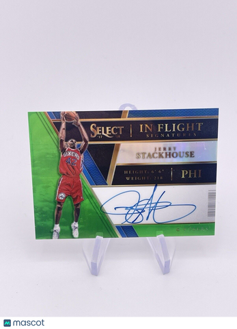 JERRY STACKHOUSE 2017 GREEN PRIZM /65 Auto Autograph Signature IN FLIGHT 76ers