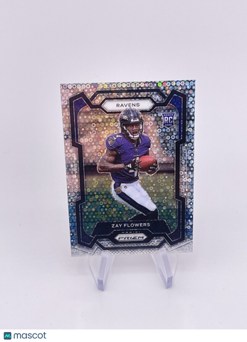 ZAY FLOWERS 2023 PRIZM NO HUDDLE SILVER DISCO ROOKIE RC RAVENS