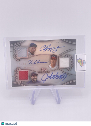 CHIPPER JONES TOM GLAVINE JOHN SMOLTZ STERLING PATCH 2021 AUTO AUTOGRAPH /10