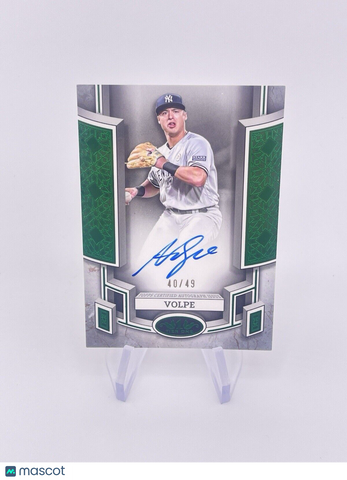 ANTHONY VOLPE 2024 TIER ONE GREEN EMERALD AUTO AUTOGRAPH /49 YANKEES ON CARD