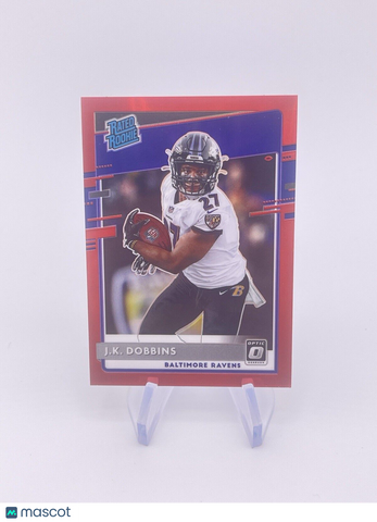 JK DOBBINS 2020 DONRUSS OPTIC PRIZM RED /99 RATED ROOKIE RC Chargers