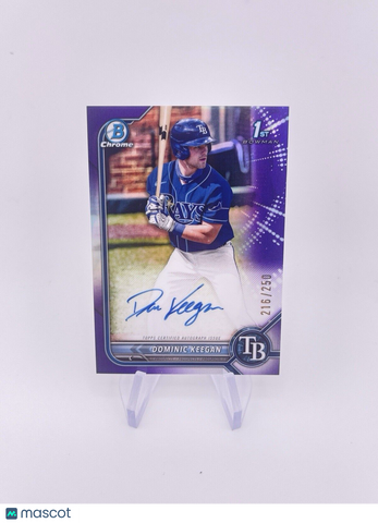 DOMINIC KEEGAN 2022 BOWMAN CHROME 1ST PURPLE REFRACTOR AUTO AUTOGRAPH /250