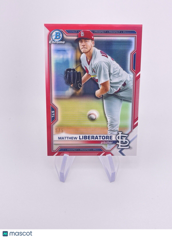 MATTHEW LIBERATORE 2021 BOWMAN CHROME RED REFRACTOR /5 Cardinals Topps