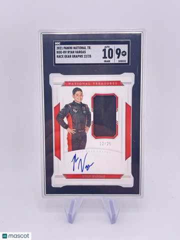 RYAN VARGAS 2021 PANINI NATIONAL TREASURES RACE WORN PATCH AUTO AUTOGRAPH /25