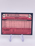 EVAN CARTER 2024 TOPPS CHROME 1989 35th Rookie RC /75 Purple Refractor