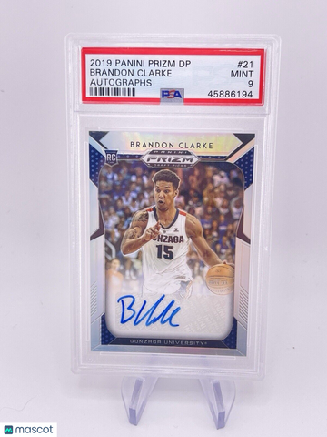 BRANDON CLARKE 2019 PRIZM SILVER DRAFT AUTO AUTOGRAPH ROOKIE RC PSA 9