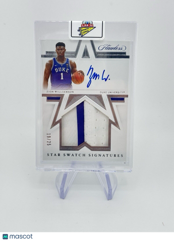 ZION WILLIAMSON 2021 Flawless Collegiate Star Swatch Patch On Card Auto /25 Duke