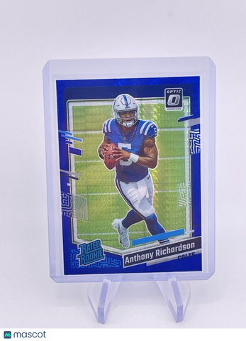 ANTHONY RICHARDSON 2023 PRIZM BLUE OPTIC HYPER RATED ROOKIE RC COLTS