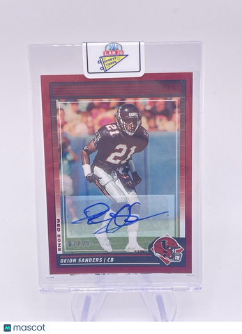 DEION SANDERS 2024 SCORE AUTO AUTOGRAPH RED RED ZONE /20 COLOR MATCH SIGNATURE