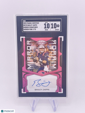 BAILEY ZAPPE 2023 CERTIFIED PINK /75 SGC 10 Rookie RC Patriots