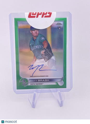 MATT BRASH 2022 TOPPS CHROME GREEN REFRACTOR AUTO AUTOGRAPH /99 Rookie RC