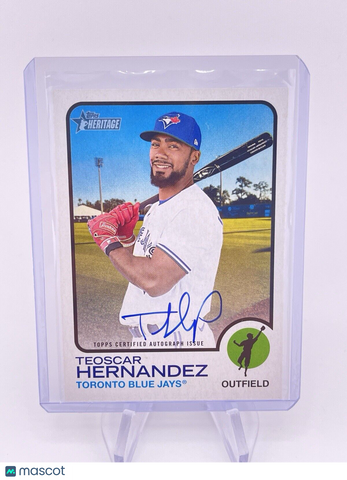 TEOSCAR JOSE HERNANDEZ 2022 TOPPS HERITAGE AUTO AUTOGRAPH ON CARD Blue jays