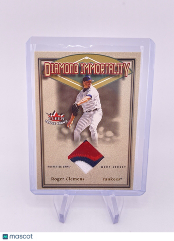 ROGER CLEMENS 2002 FLEER DIAMOND IMMORTALITY PATCH JERSEY GAME USED WORN