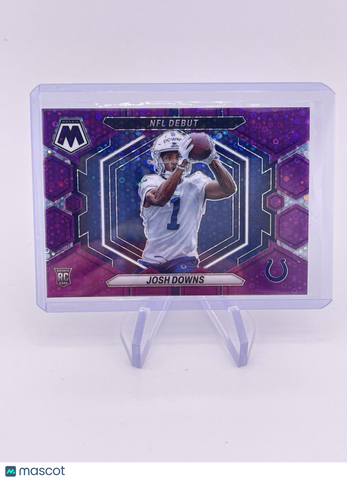 JOSH DOWNS 2023 PRIZM PURPLE MOSAIC /50 Rookie RC No Huddle