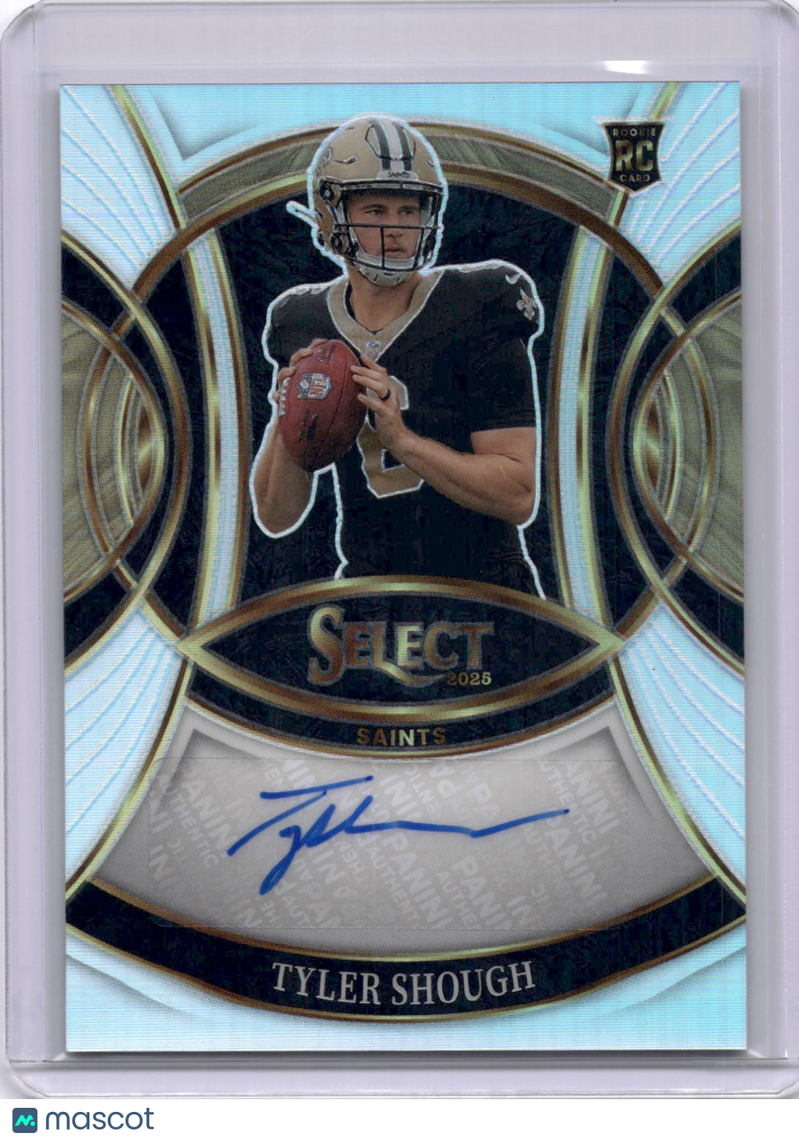 Tyler Shough 2025 Panini Select Auto Prizm Silver Rookie RC Saints