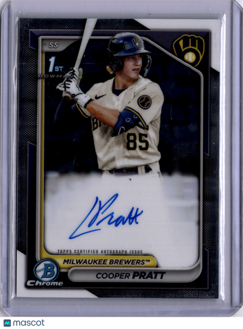 Cooper Pratt 2024 Bowman Chrome Auto 1st Prospect #CPA-CPR Brewers