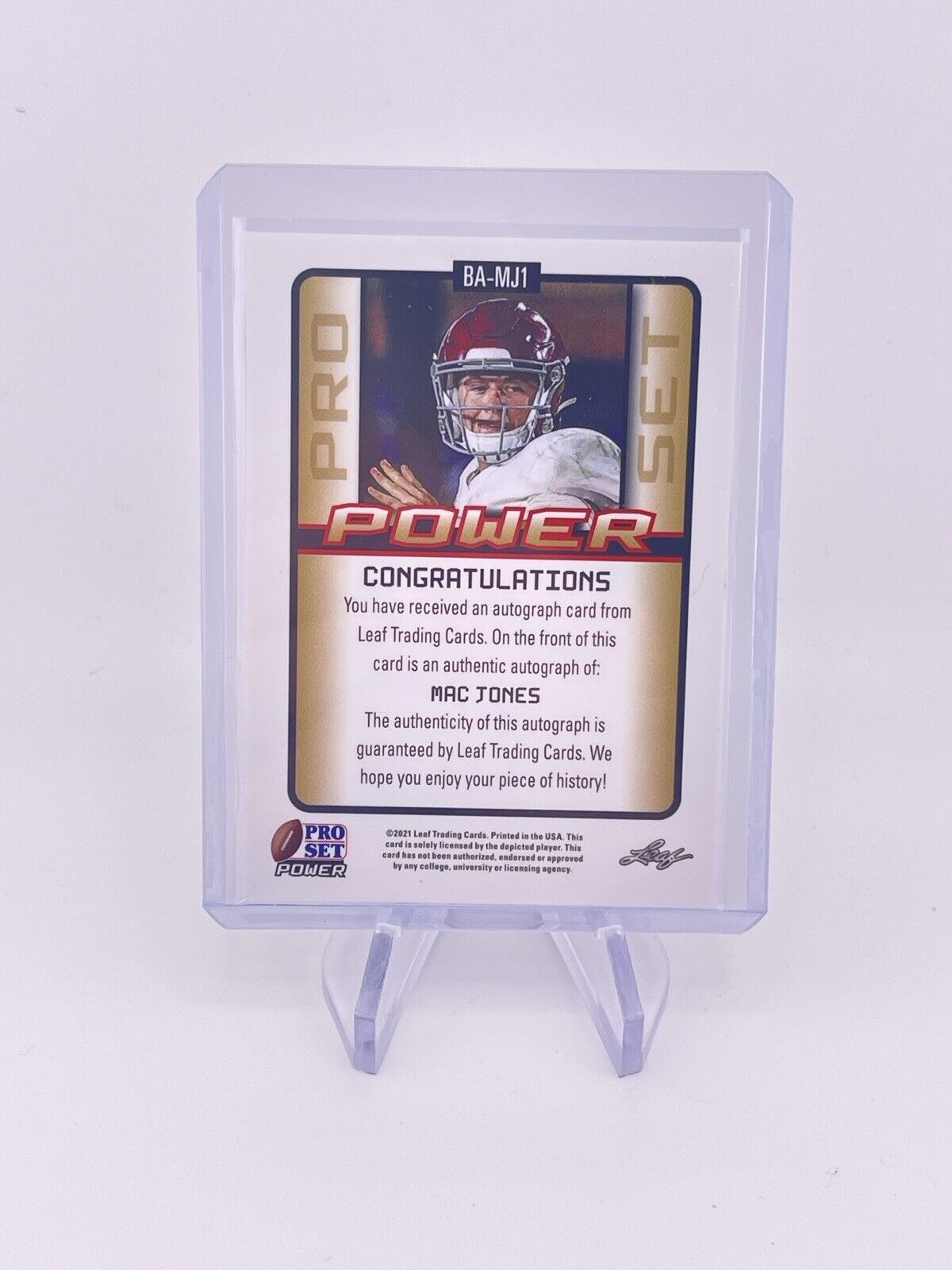 MAC JONES 2021 LEAF PRO SET AUTO AUTOGRAPH ROOKIE RC SIGNATURE Jaguars