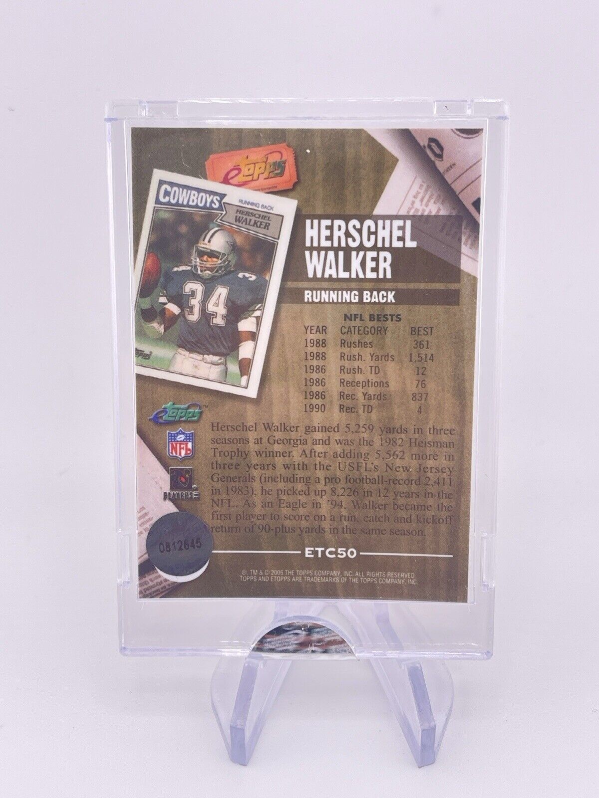 HERSCHEL WALKER 2005 ETOPPS TOPPS CLASSIC REFRACTOR SP