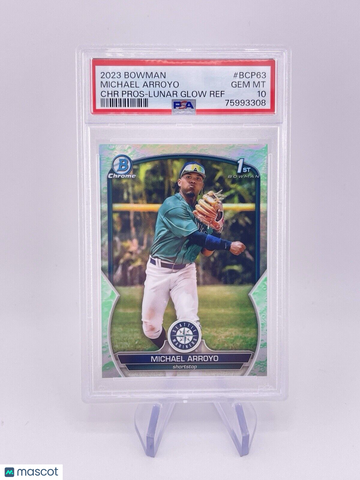 Michael Arroyo 2023 Bowman Chrome Lunar Glow Refractors 1st PSA 10 Mariners