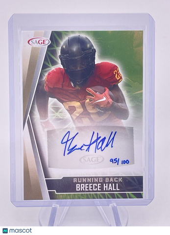 Breece Hall 2022 Sage Auto Autograph Signature /100