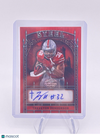 Treveyon Henderson 2024 Leaf Trinity 5/5 Red Auto Autograph Signature Ohio State