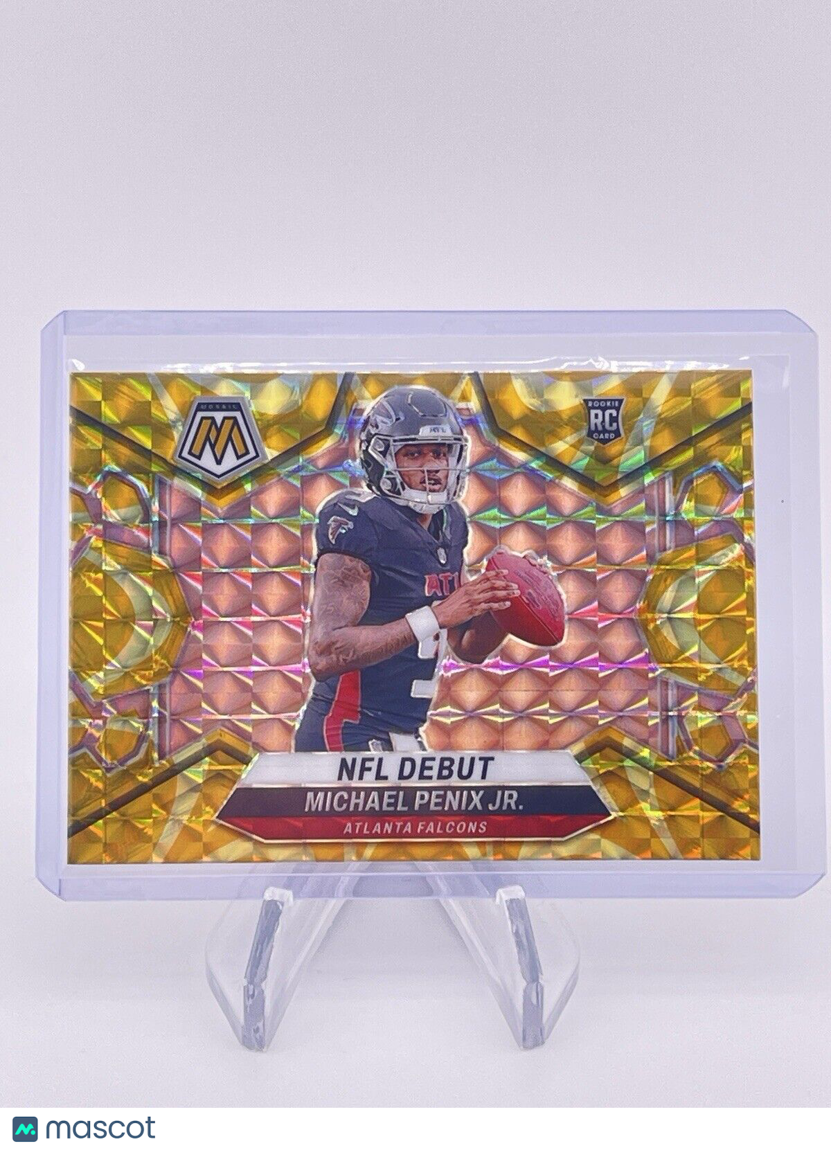MICHAEL PENIX JR 2024 PANINI MOSAIC #274 NFL DEBUT REACTIVE YELLOW Rookie RC