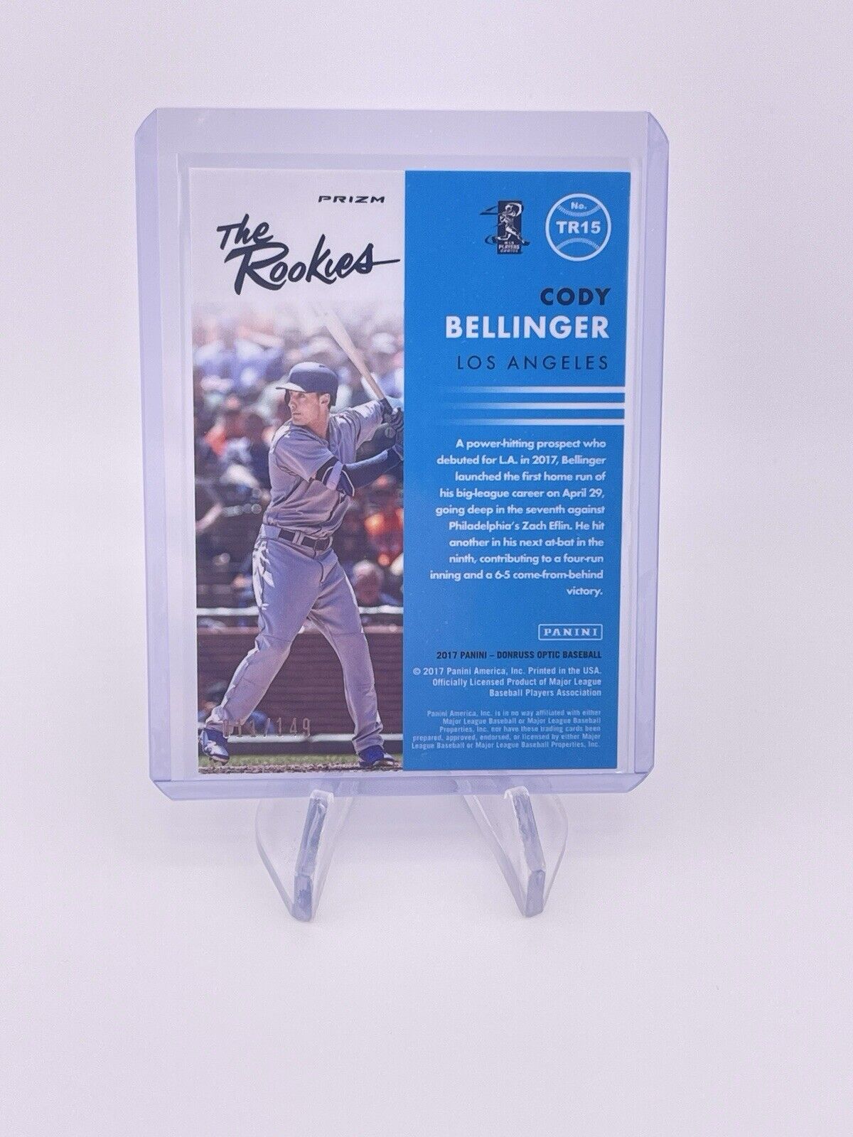 Cody Bellinger 2017 Donruss Blue Prizm Optic /149 Rookie RC The Rookies