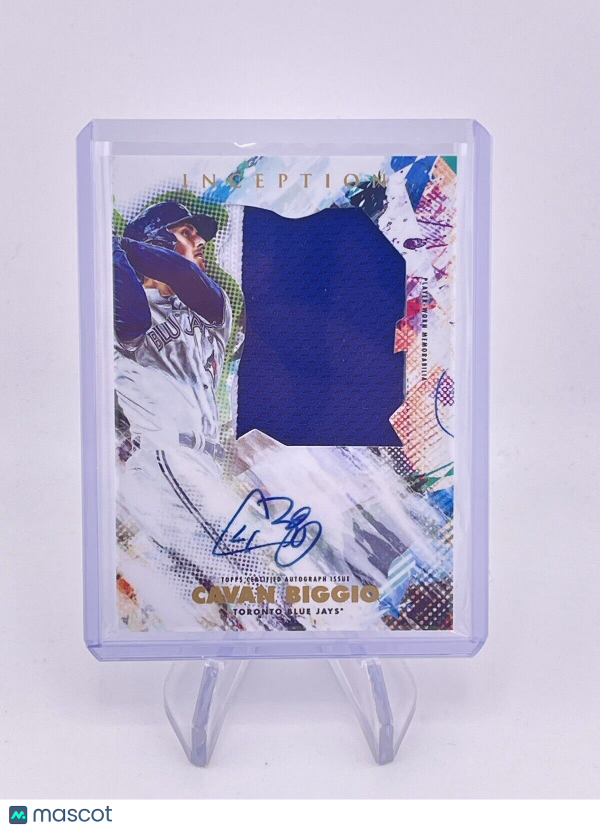 2020 Topps Inception Cavan Biggio Autograph Jumbo Patch Relic /90 Blue Jays Auto