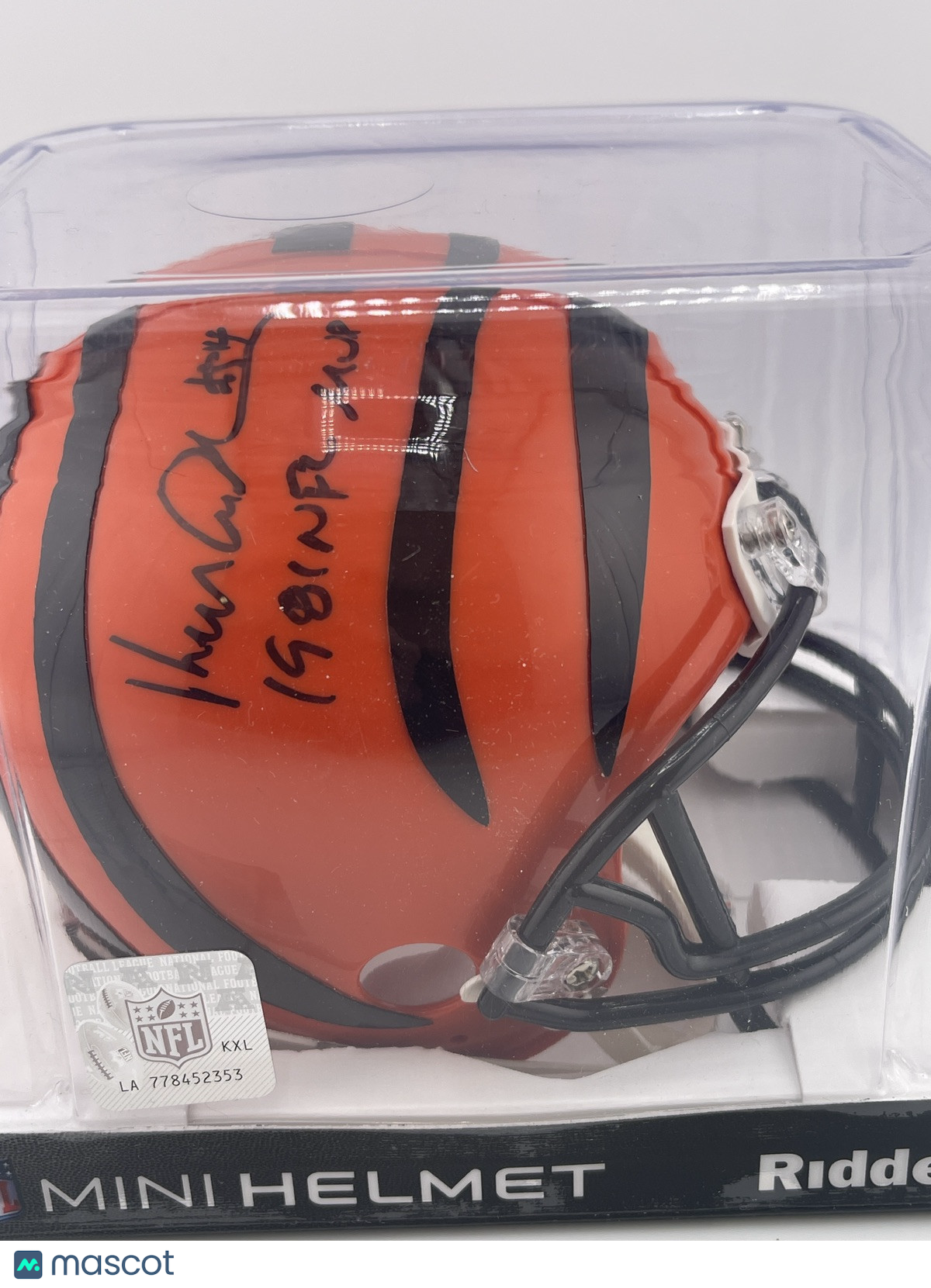 Ken Anderson Signed Mini Helmet Auto Autograph Tristar