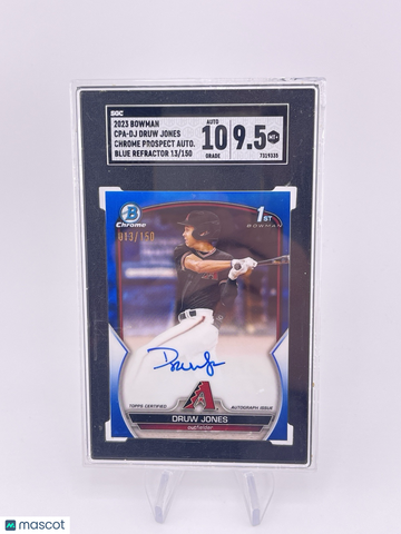 DRUW JONES 2023 BOWMAN CHROME 1st Auto autograph Blue Refractor /150 SGC 9.5