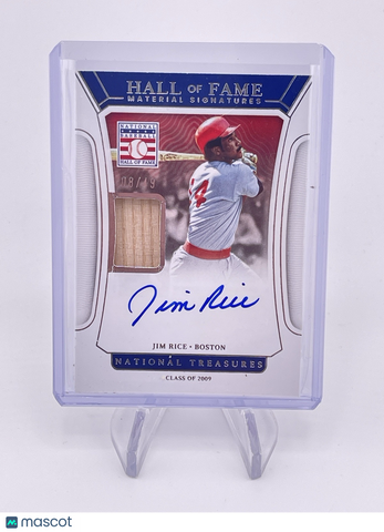 JIM RICE 2022 National Treasures Game Worn Used Bat Auto Autograph /49