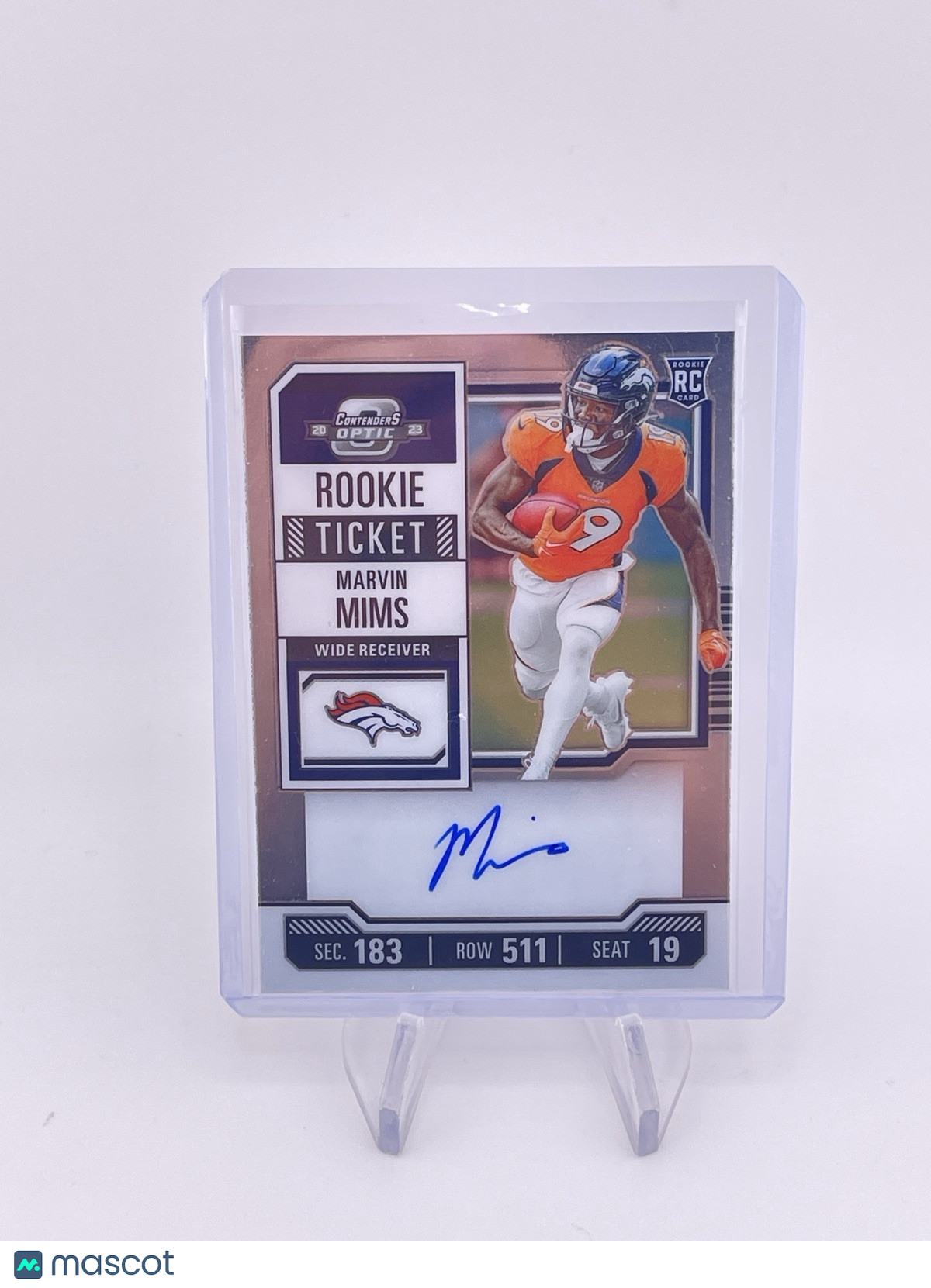 Marvin Mims 2023 Contenders Optic Auto Autograph Rookie RC Signature