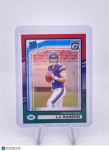 JJ McCarthy 2024 Prizm Green Red Optic Rated Rookie Rc Vikings