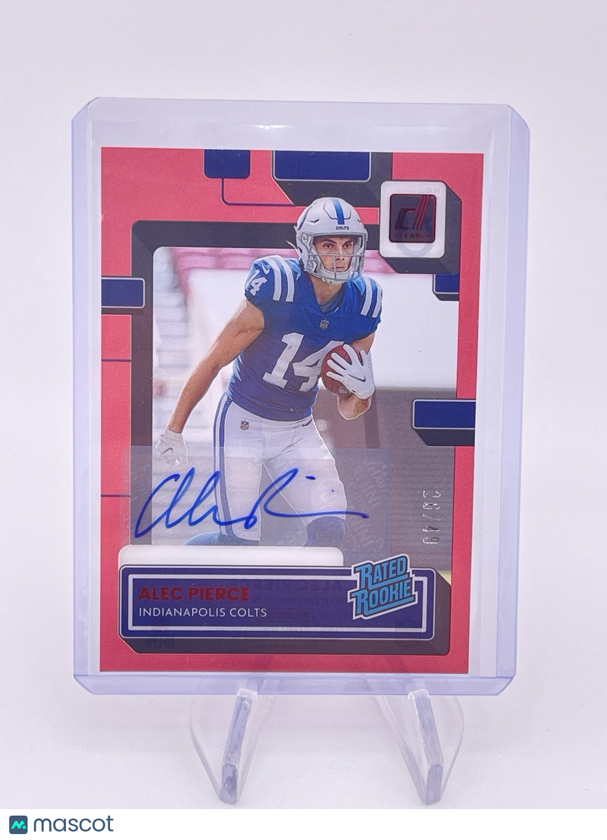 Alec Pierce 2022 Clearly Donruss Rated Rookie Auto Autograph Signature