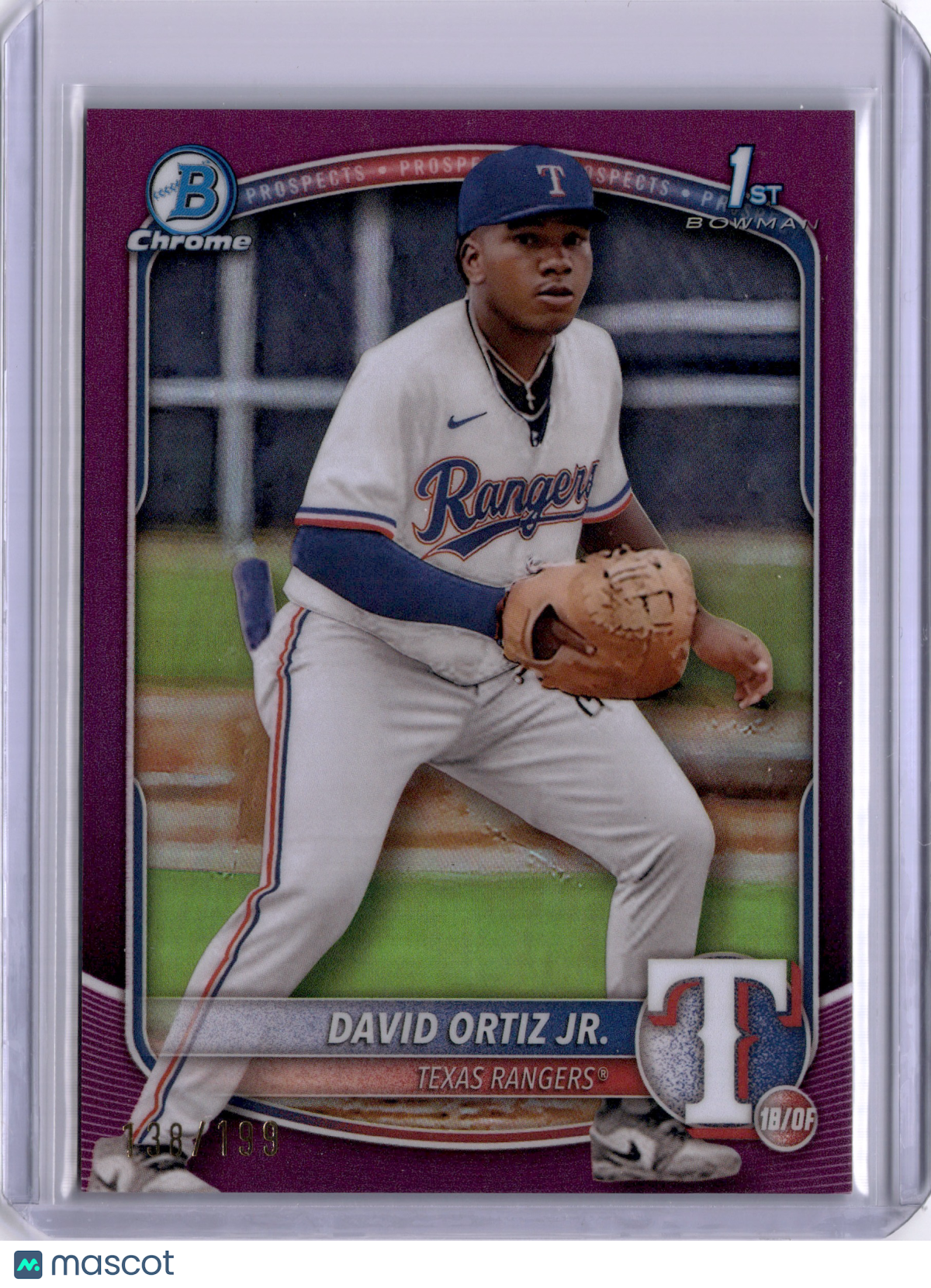 David Ortiz Jr. 2025 Bowman Chrome Purple Pattern /199 Rangers