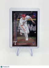 Corey Seager 2025 Topps Series 1 Black Holo Foil /10 Rangers SP