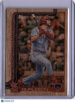 Alec Burleson 2025 Topps Series 1 Wood Parallel /25 Cardinals